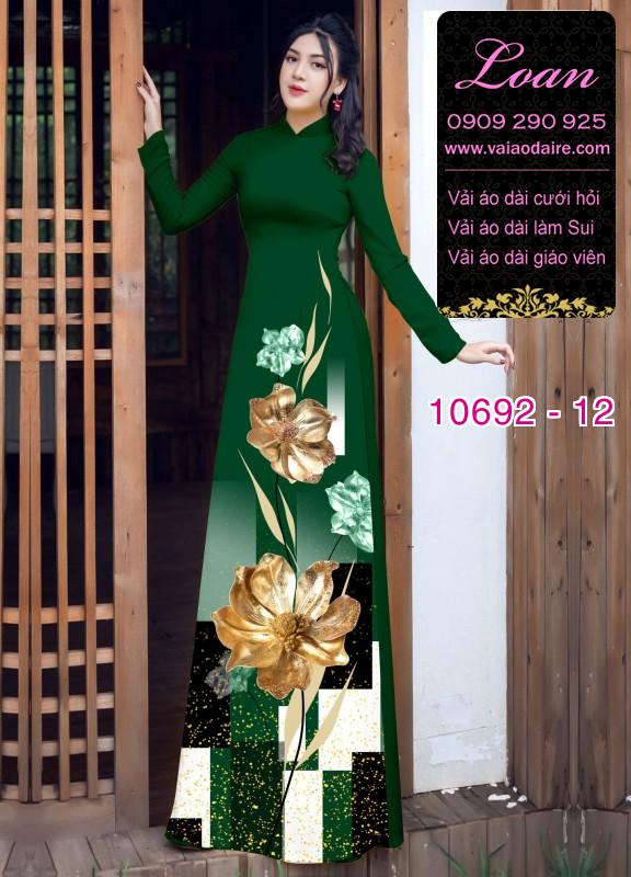Vải áo dài hoa 3D