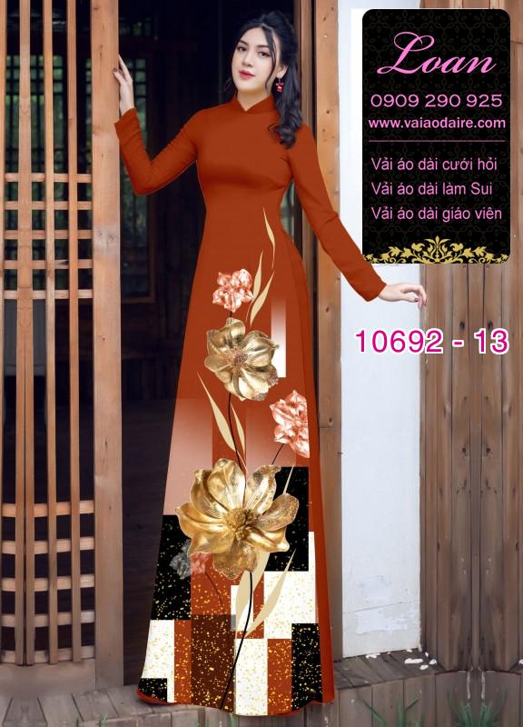 Vải áo dài hoa 3D