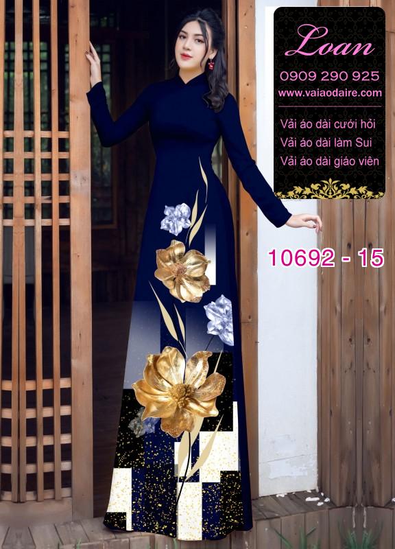 Vải áo dài hoa 3D