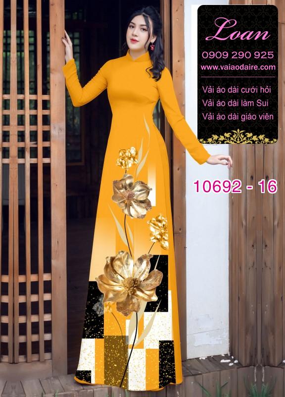 Vải áo dài hoa 3D