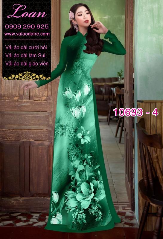 Vải áo dài hoa 3D