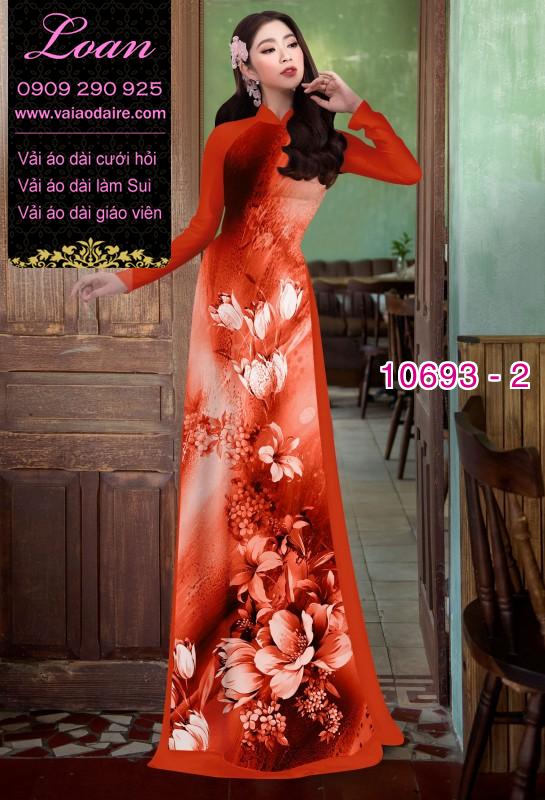 Vải áo dài hoa 3D