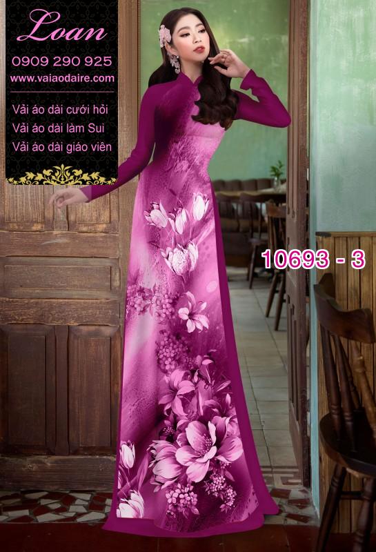 Vải áo dài hoa 3D