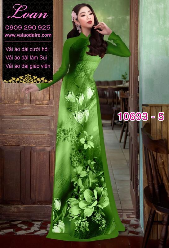 Vải áo dài hoa 3D