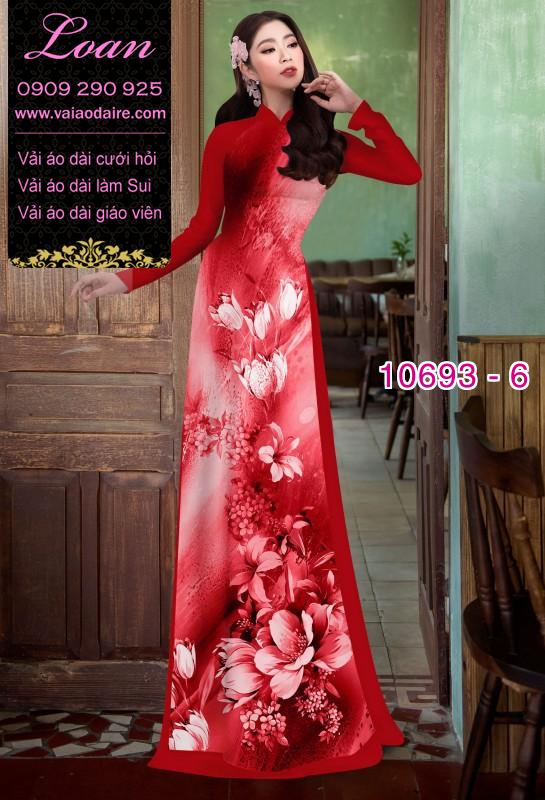 Vải áo dài hoa 3D