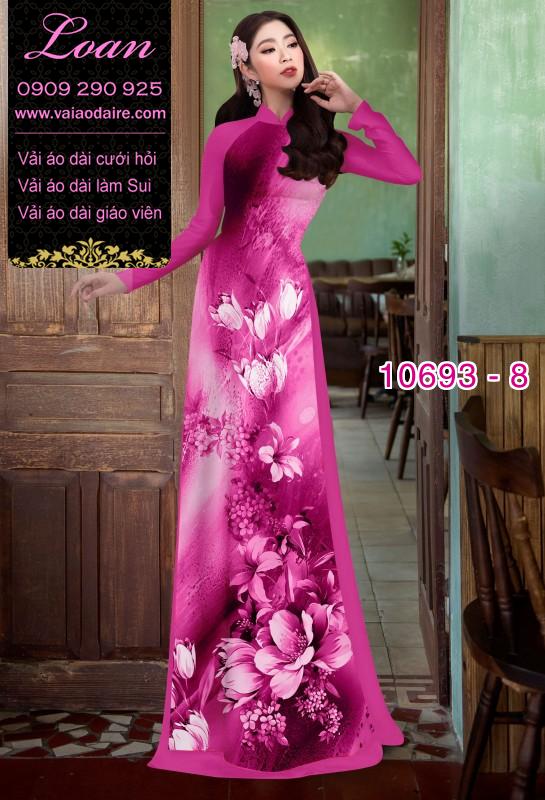 Vải áo dài hoa 3D