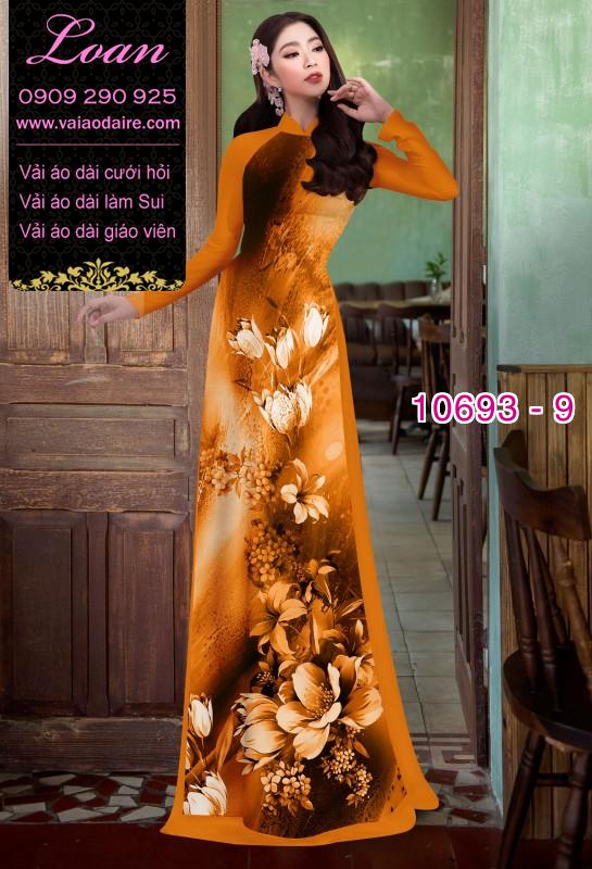 Vải áo dài hoa 3D