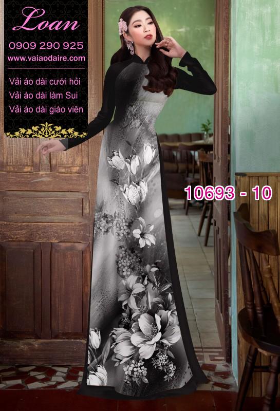Vải áo dài hoa 3D