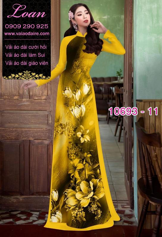 Vải áo dài hoa 3D