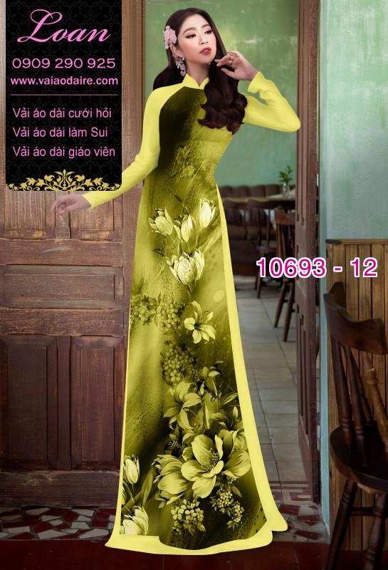 Vải áo dài hoa 3D