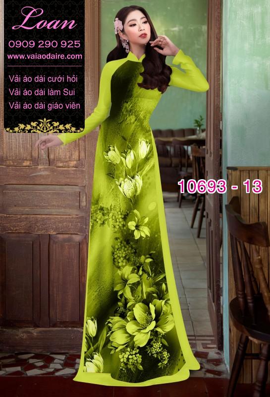 Vải áo dài hoa 3D
