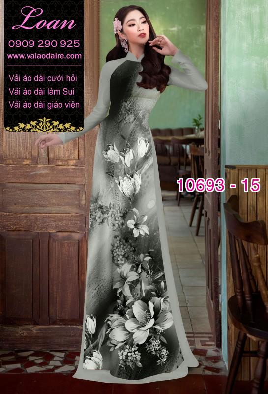 Vải áo dài hoa 3D