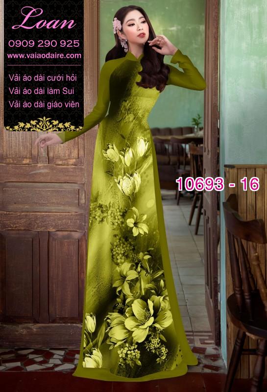 Vải áo dài hoa 3D