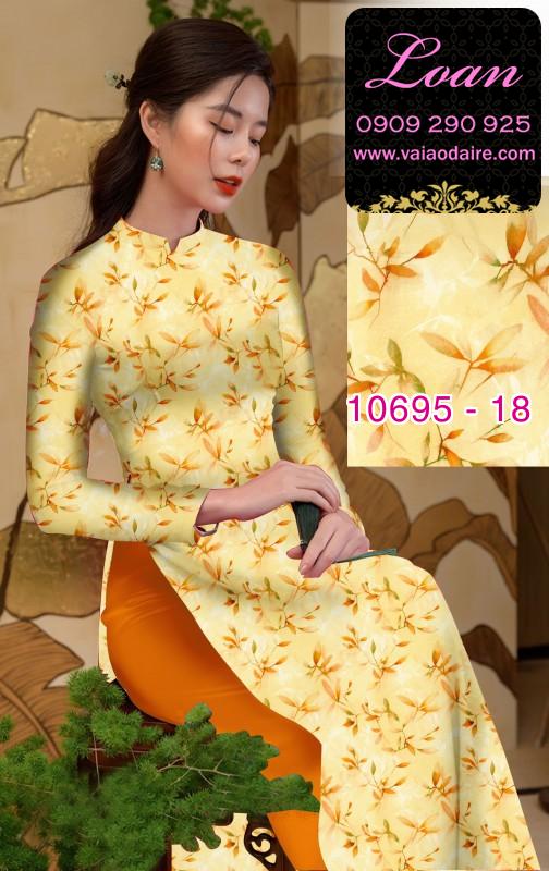 Vải áo dài hoa toàn thân