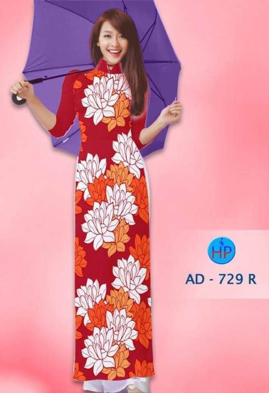 Vải áo dài hoa toàn thân