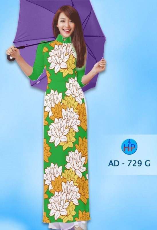 Vải áo dài hoa toàn thân