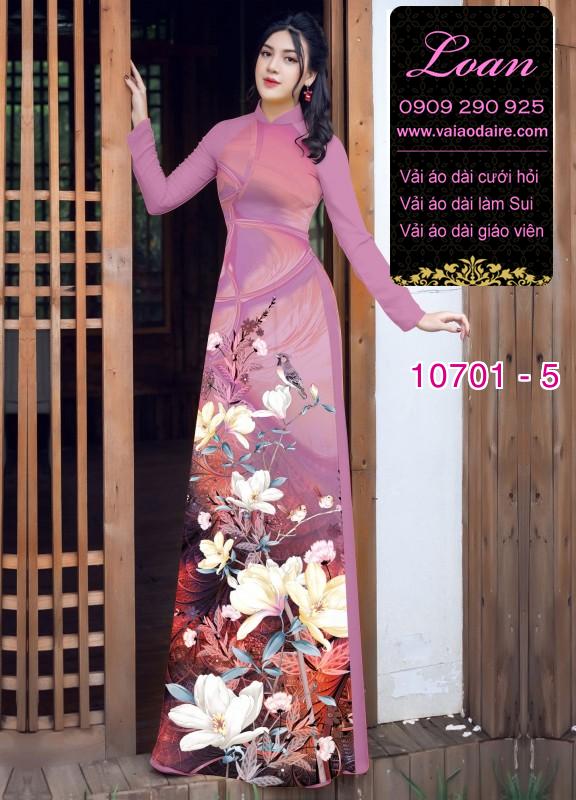 Vải áo dài hoa 3D
