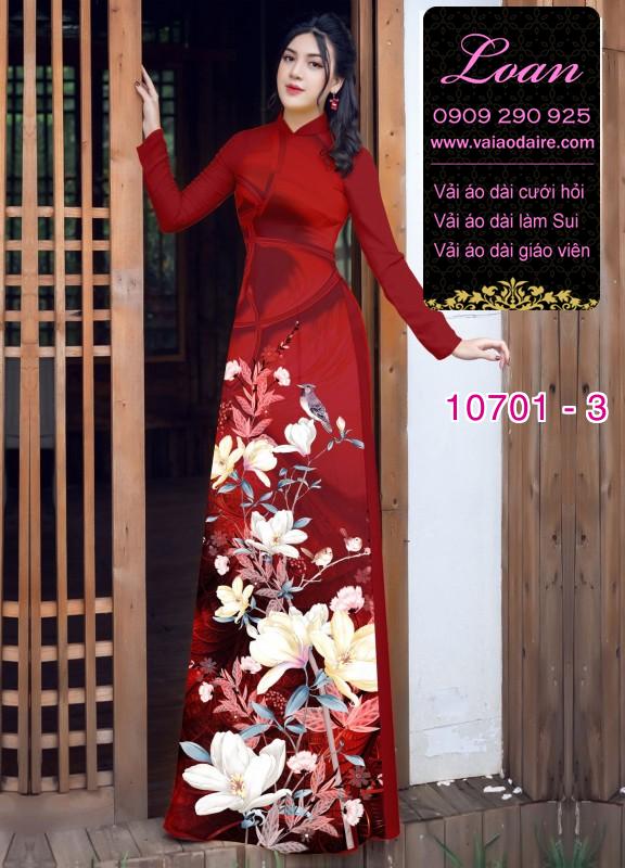 Vải áo dài hoa 3D