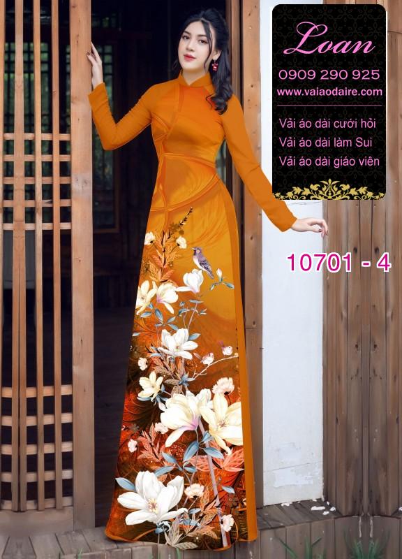 Vải áo dài hoa 3D