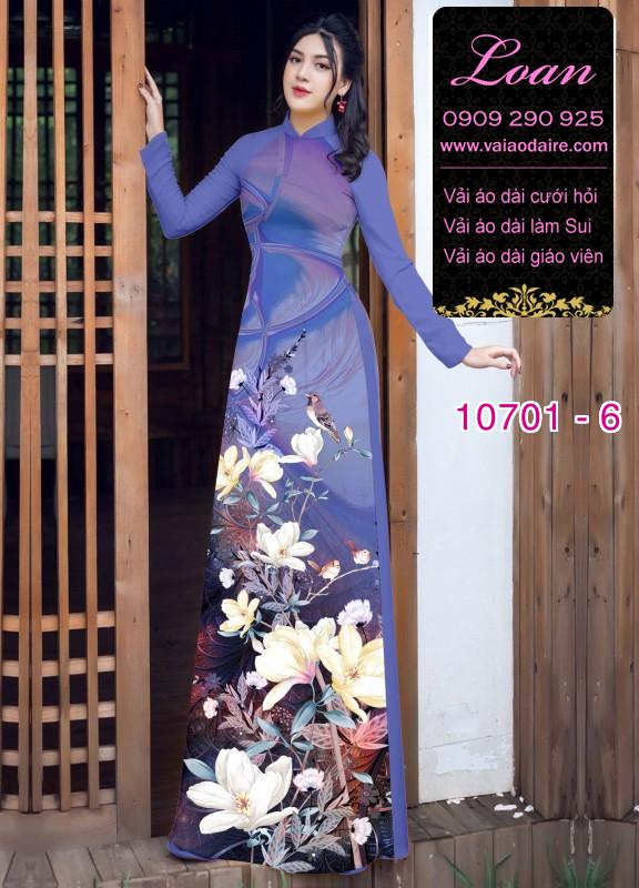Vải áo dài hoa 3D