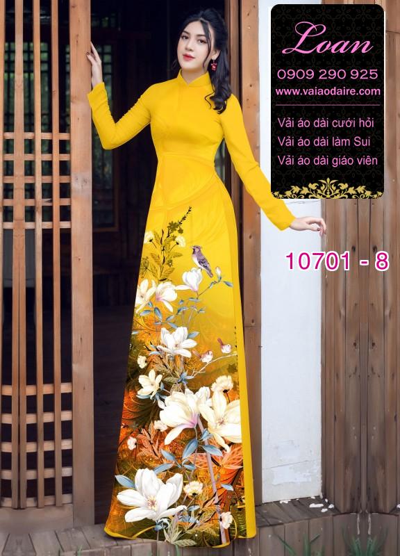 Vải áo dài hoa 3D