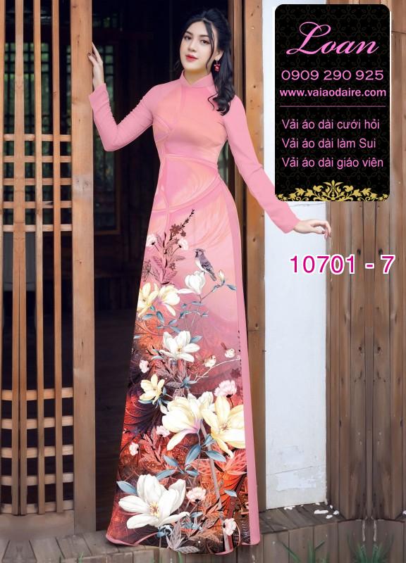 Vải áo dài hoa 3D