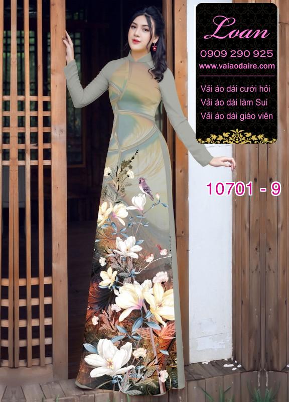 Vải áo dài hoa 3D