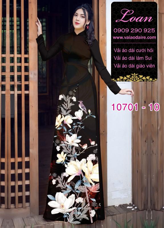 Vải áo dài hoa 3D