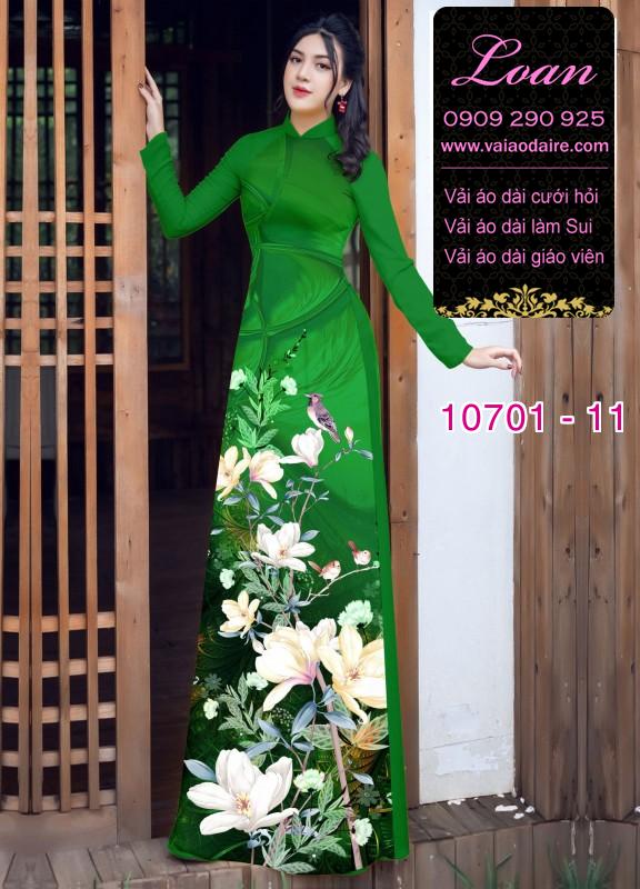 Vải áo dài hoa 3D