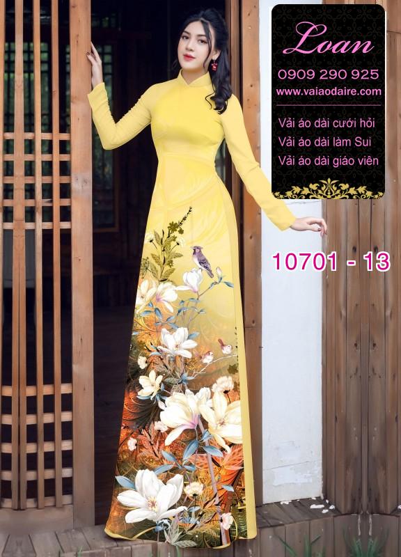 Vải áo dài hoa 3D
