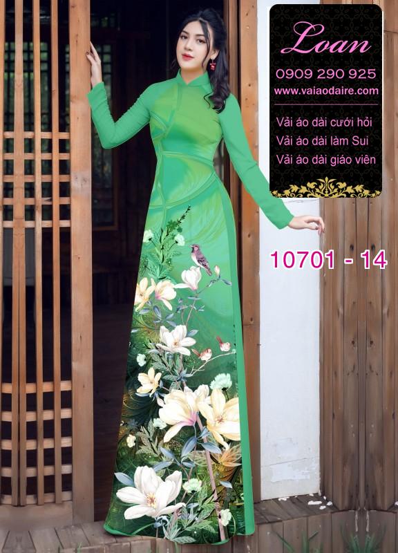Vải áo dài hoa 3D