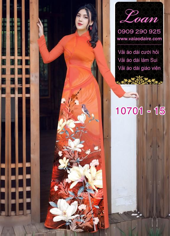 Vải áo dài hoa 3D