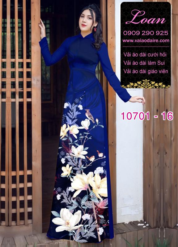 Vải áo dài hoa 3D