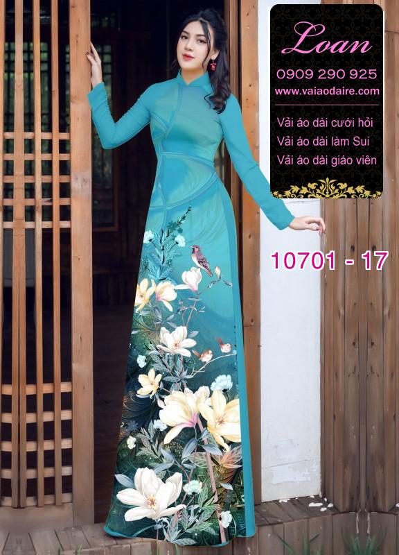 Vải áo dài hoa 3D