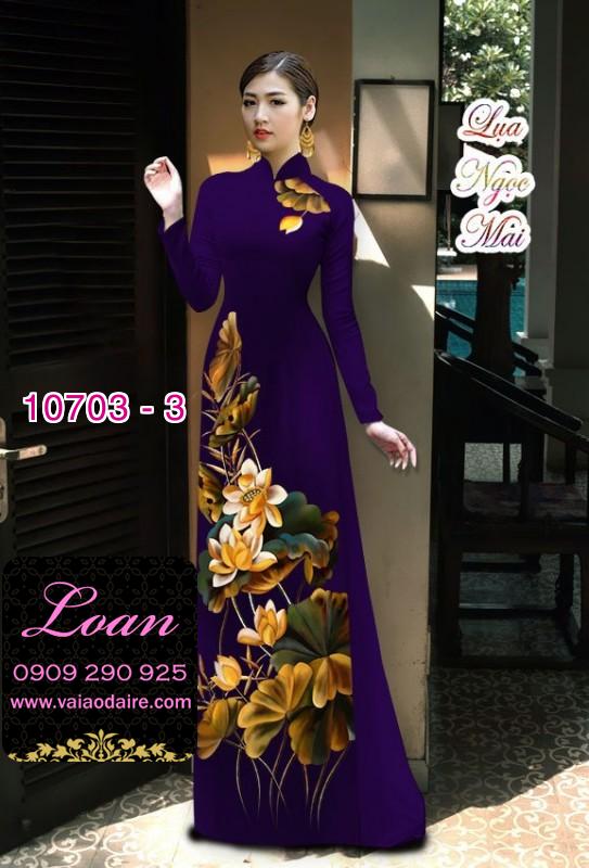 Vải áo dài hoa sen