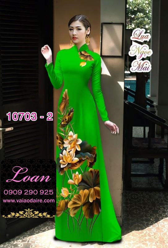Vải áo dài hoa sen