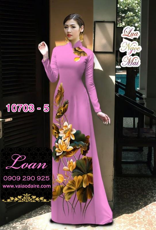 Vải áo dài hoa sen