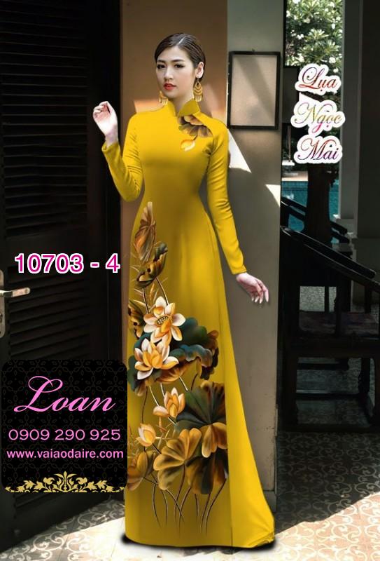 Vải áo dài hoa sen