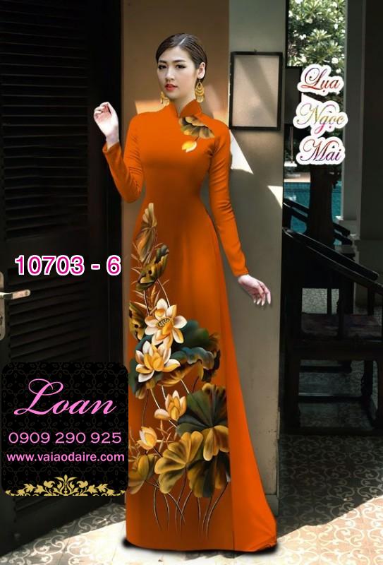 Vải áo dài hoa sen