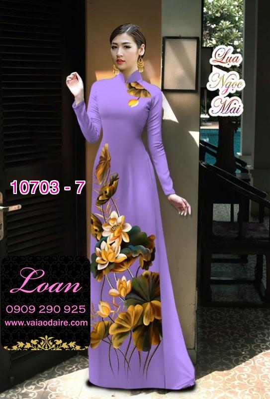 Vải áo dài hoa sen