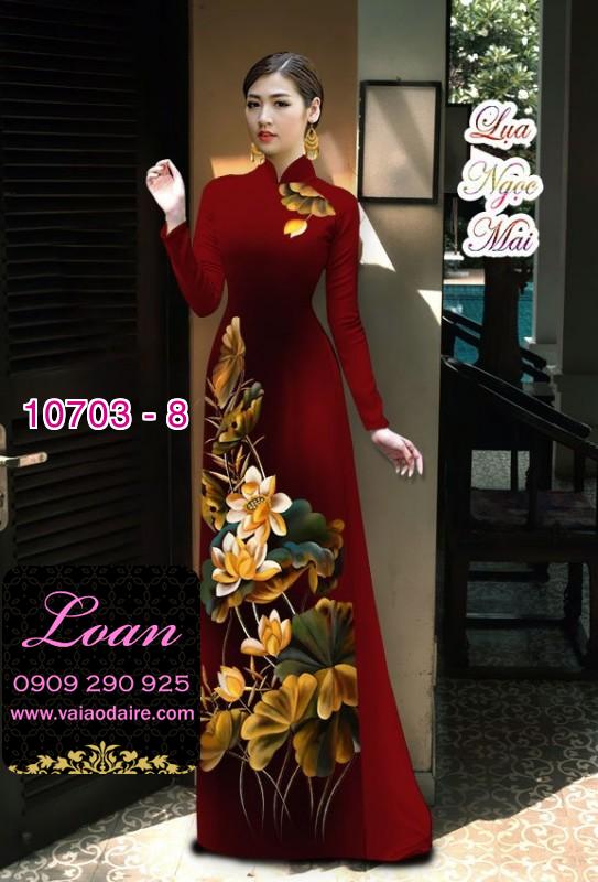 Vải áo dài hoa sen