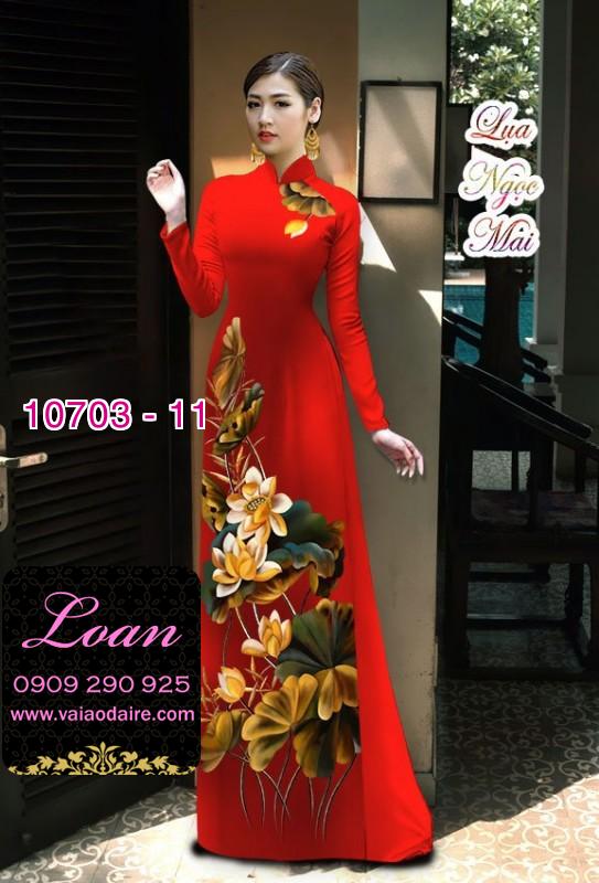 Vải áo dài hoa sen