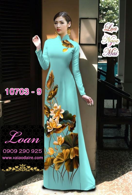 Vải áo dài hoa sen