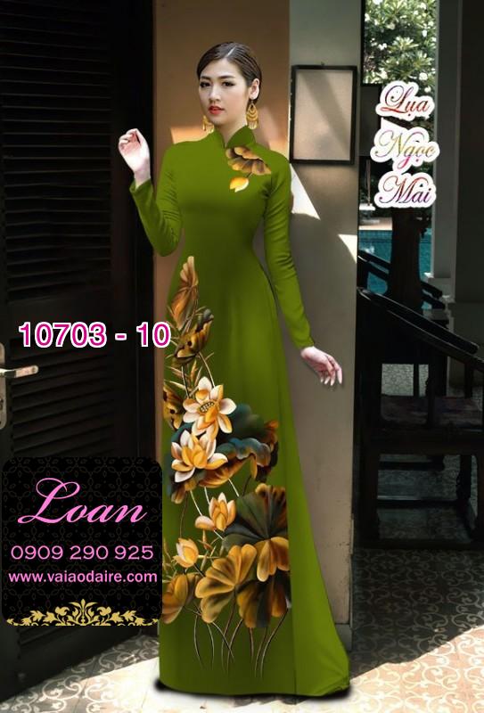 Vải áo dài hoa sen