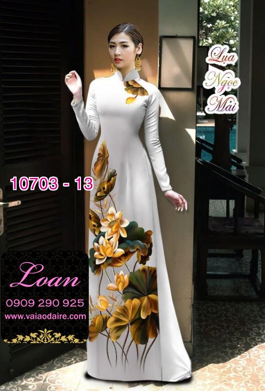 Vải áo dài hoa sen