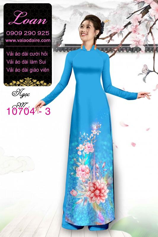 Vải áo dài hoa 3D