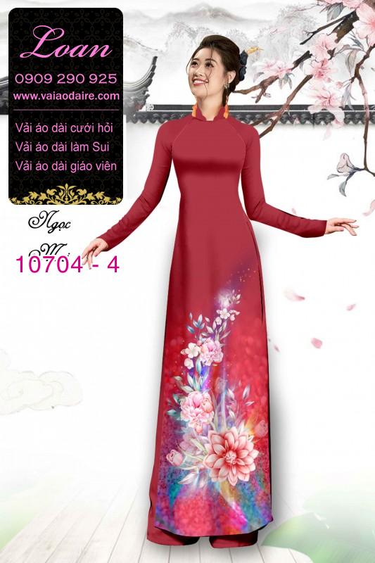 Vải áo dài hoa 3D