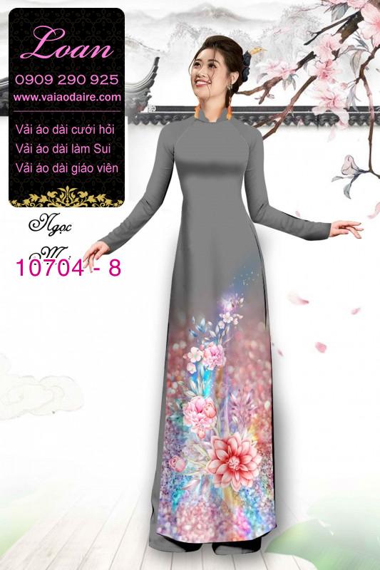 Vải áo dài hoa 3D