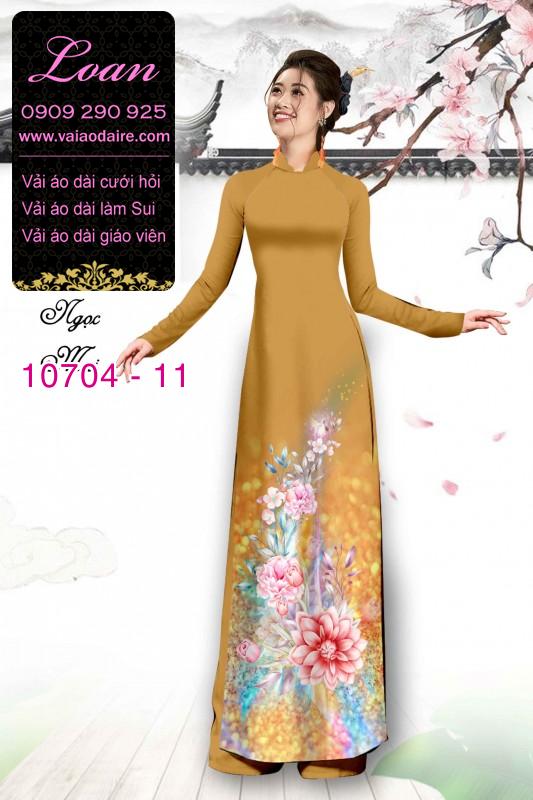 Vải áo dài hoa 3D