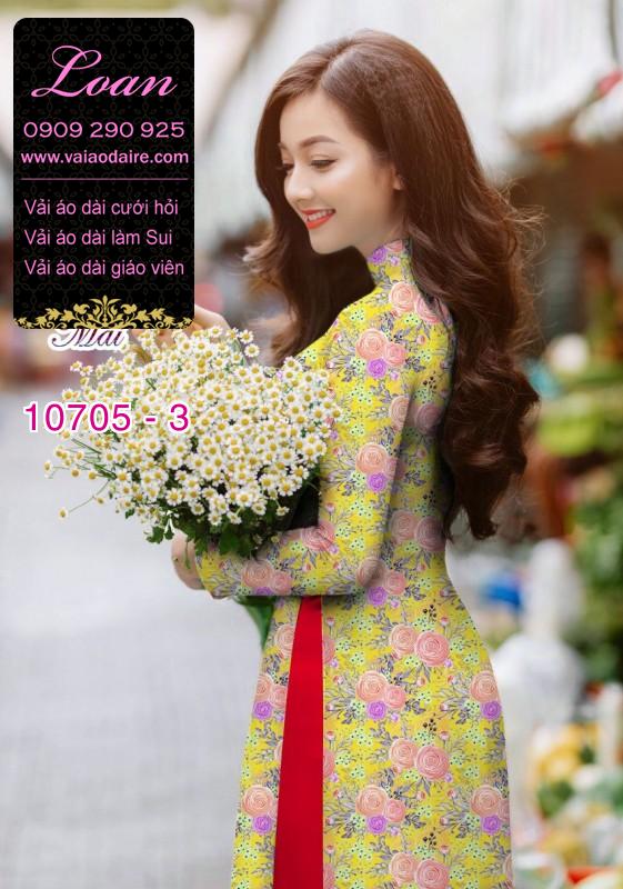 Vải áo dài hoa 3D
